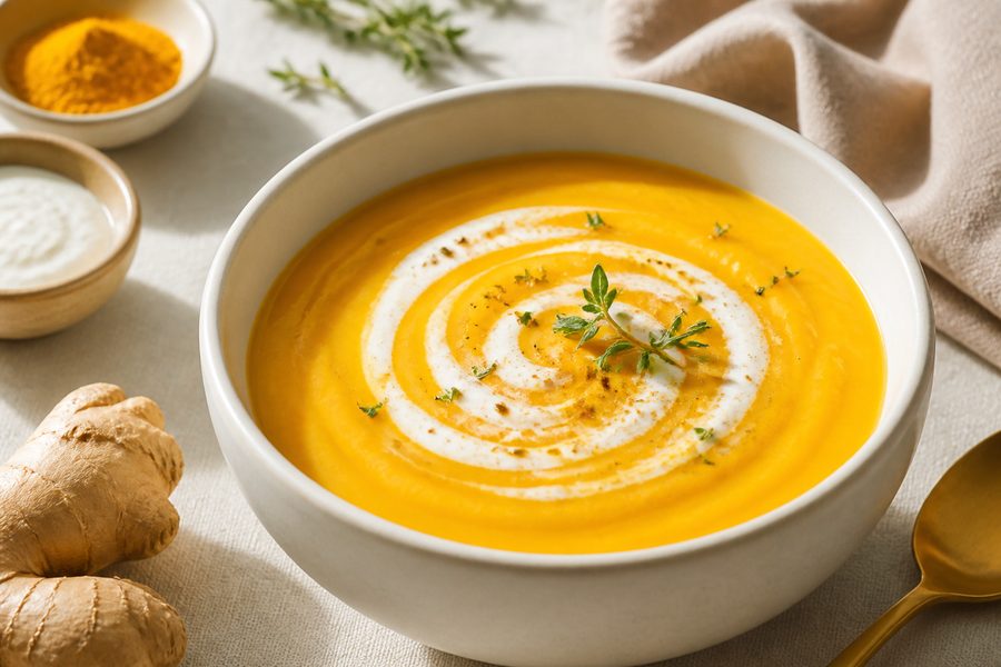Soupe de légumes au curcuma